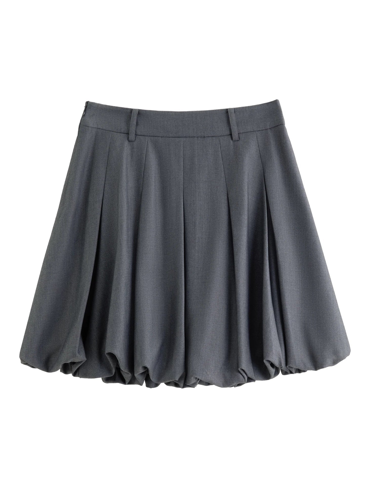 Plus Size Ballet Bud Skirt Chic Gray Autumn Style Loran