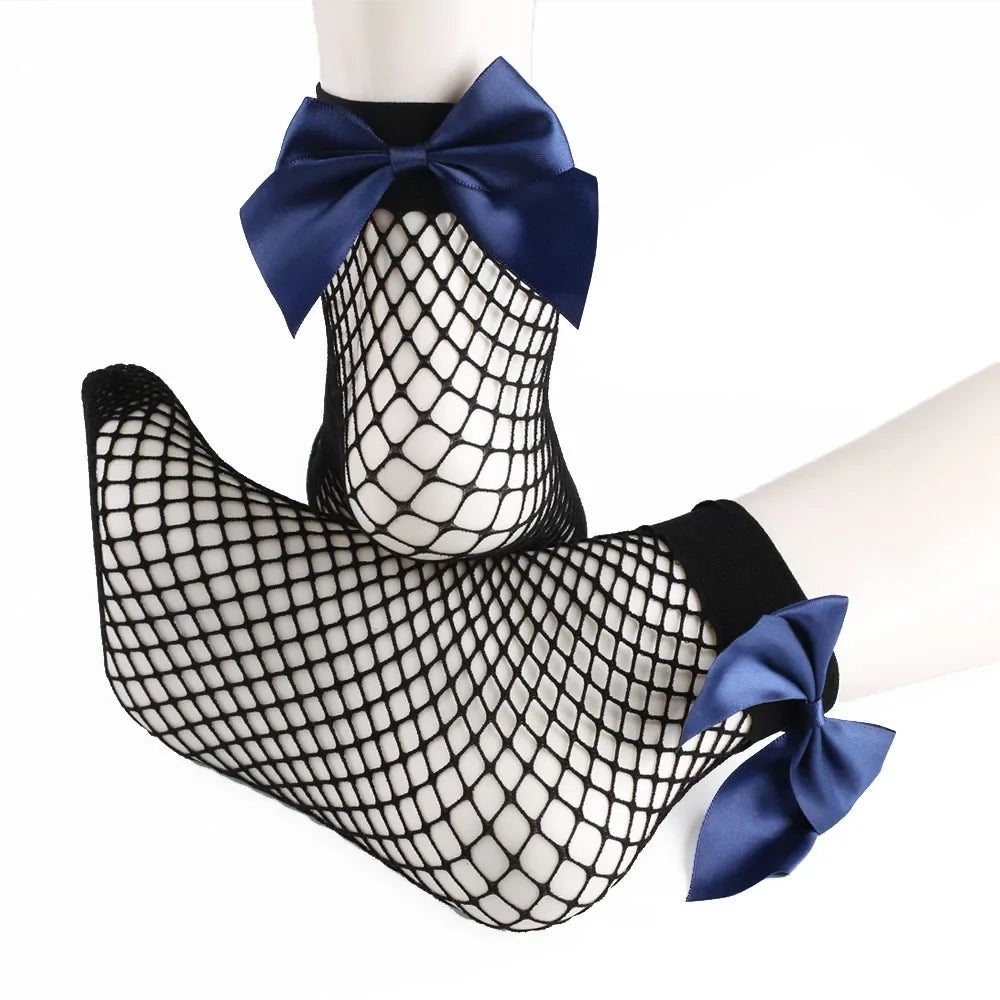 Chic Harajuku Bow Fishnet Socks Lolita Style