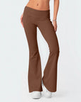 Solid Slim-Fit Flare Trousers