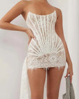 Elegant Lace Corset Mini Dress with Straps