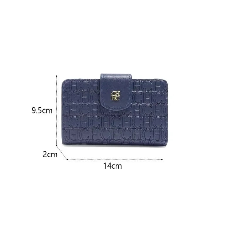 CH Luxury Blue Women's Short Wallet & Card Case
