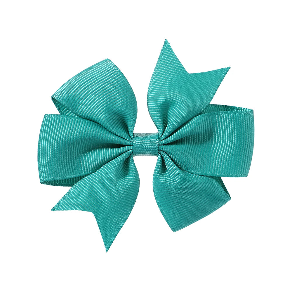 Solid Color Grosgrain Ribbon Hair Bow Clips for Girls
