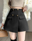 Chic A-Line High-Waist Suit Shorts - Autumn/Winter