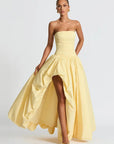 Elegant Off-Shoulder Gown with Thigh-High Split