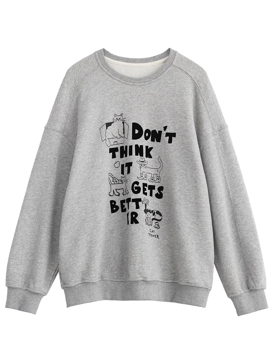 Preppy Plush Pullover Long Sleeve Autumn Top Loran