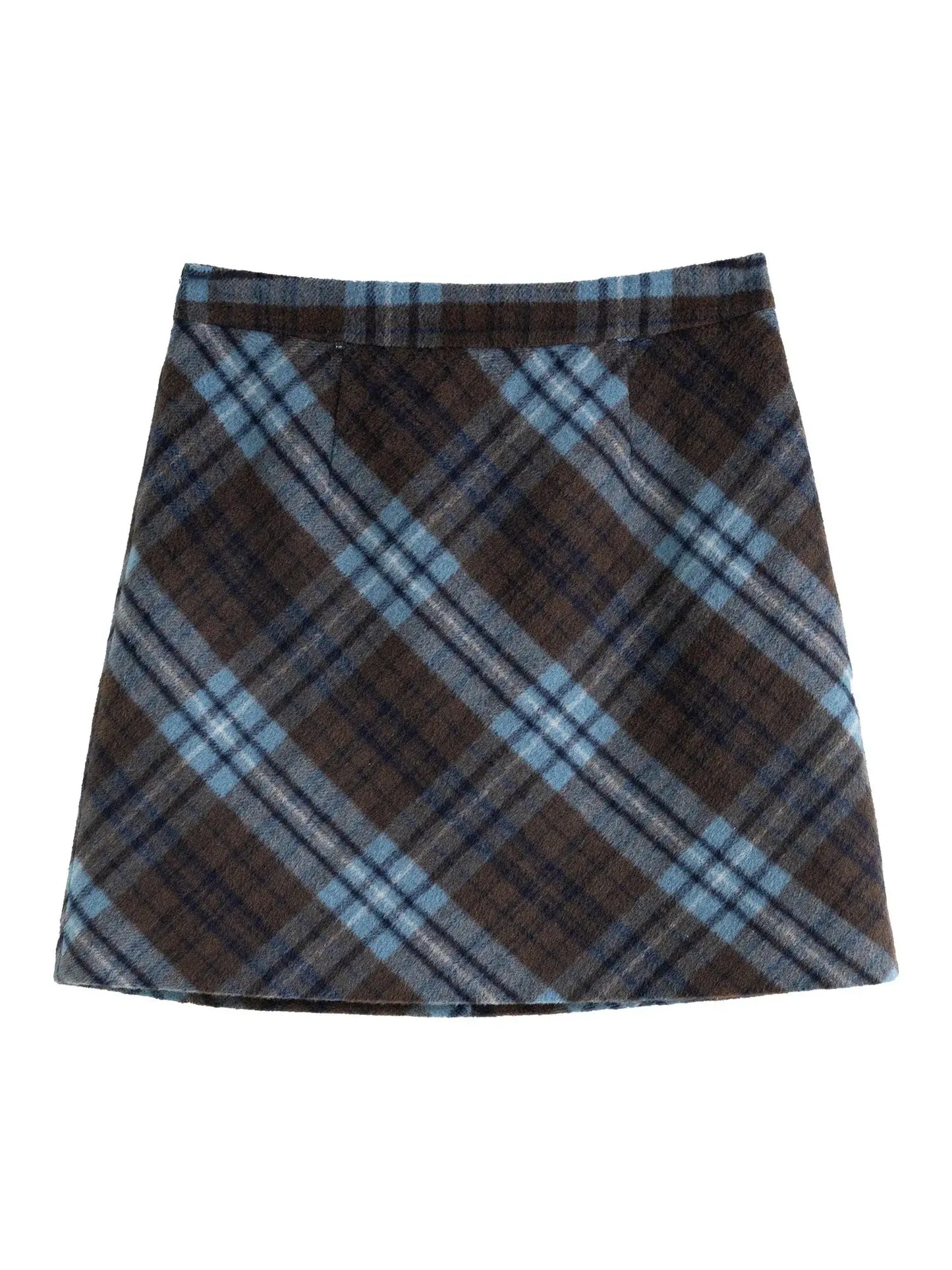 Winter Thicken Plaid Mini Skirt - Loran