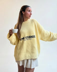 Elegant Loose-Fit Yellow Pullover Sweater for Autumn