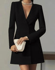 Long-Sleeved Double-Breasted Mini Dress