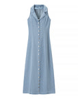 Blue Denim Maxi Dress for Women
