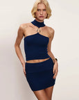Chic Knit Halter & Mini Skirt Two-Piece Set