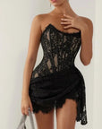 Elegant Lace Corset Mini Dress with Straps