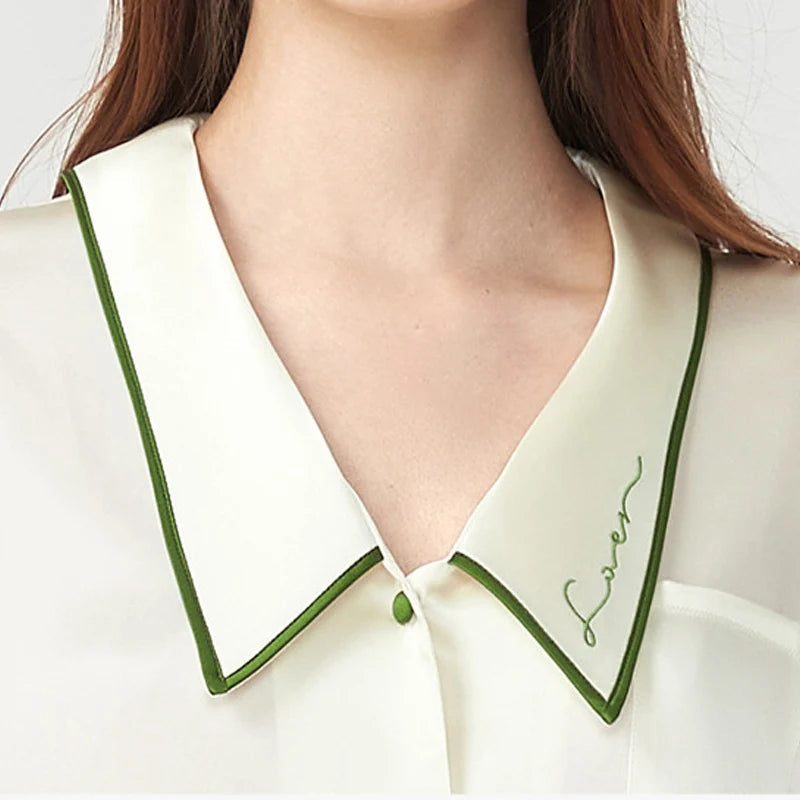 French Style Elegant Real Silk Women’s Pajama Set French Style Loran