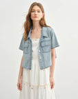 Playful Suspender Dress & Denim Jacket Set for Summer Travel