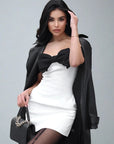 Sexy Bow Off-shoulder Backless Mini Dress - 3IN SMART Shop #
