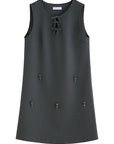 Embellished Beaded Tank Dress with Bow Accent for Fall