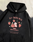 Cute Rabbit Strawberry Print Women's Hoodie