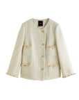 Women's Elegant Loose-Fit White Winter Coat