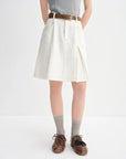 Retro Contrast A-Line Denim Skirt