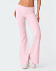 Solid Slim-Fit Flare Trousers