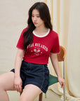 Women's Summer Contrast-Stitch Cotton Tee