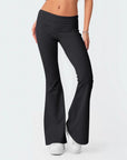 Solid Slim-Fit Flare Trousers
