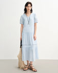 Breathable Linen Tiered Dress for a Flattering Curve