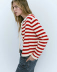 Slim-Fit Striped Cardigan for Spring