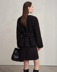 Warm Loose Fit Faux Fur Belted Jacket