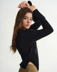 Women's Relaxed Fit Asymmetric Hem Winter Sweater