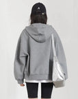 Women's Loose Drawstring Hooded Sweatshirt Jacket