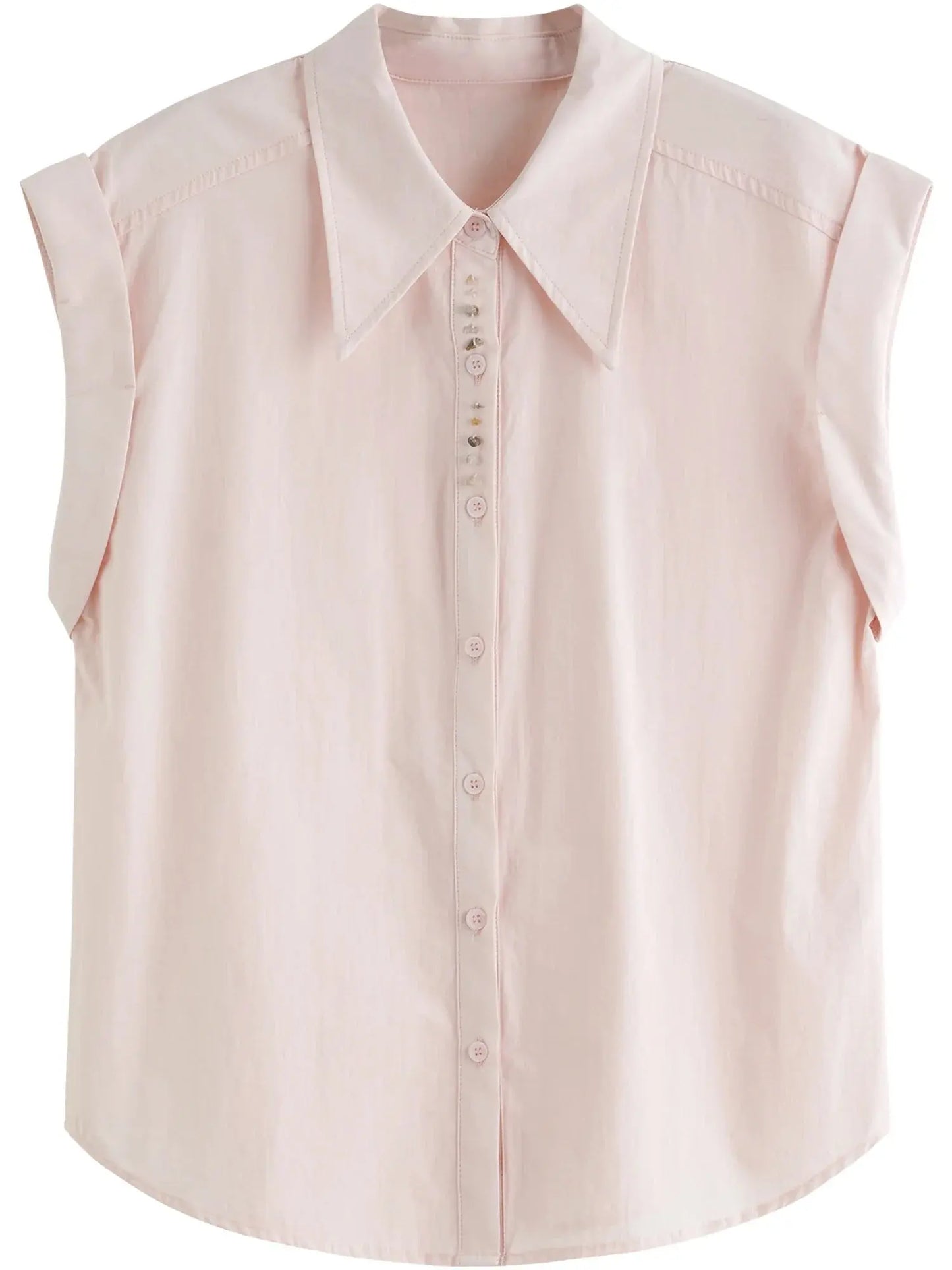Chic French Style Pink Minimalist Temperament Shirt - Loran