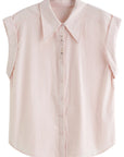 Chic French Style Pink Minimalist Temperament Shirt