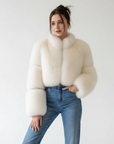 Natural Fox Fur Coat: Short, Wild, & Young Catwalk Style