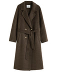 Luxury Casual Textured Woolen Coat with Fur Detail