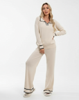 Women's Fine Knit Two-Piece Suit | High-Waist & Slim Fit