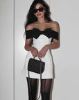 Sexy Bow Off-shoulder Backless Mini Dress - 3IN SMART Shop #
