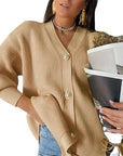 Elegant V-Neck Cardigan Sweater