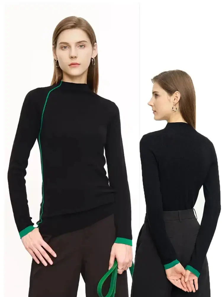 Minimalist Autumn Patchwork Pullover Sweater for Women - Loran