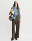 Relaxed Fit Office & Casual Pants with Structured Seam Details