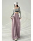 Lace-Up High-Waist Wide-Leg Trousers