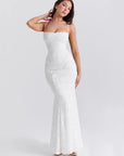 White Sleeveless Bodycon with Seductive Lace-Up Back