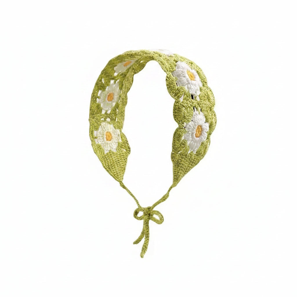 Vintage Knit Flower Headband Retro Hair Accessories