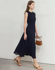 Women's Slim-Fit Round Neck Long Dress