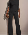 Chic Jumpsuit with Beading A Straight-Leg Classic