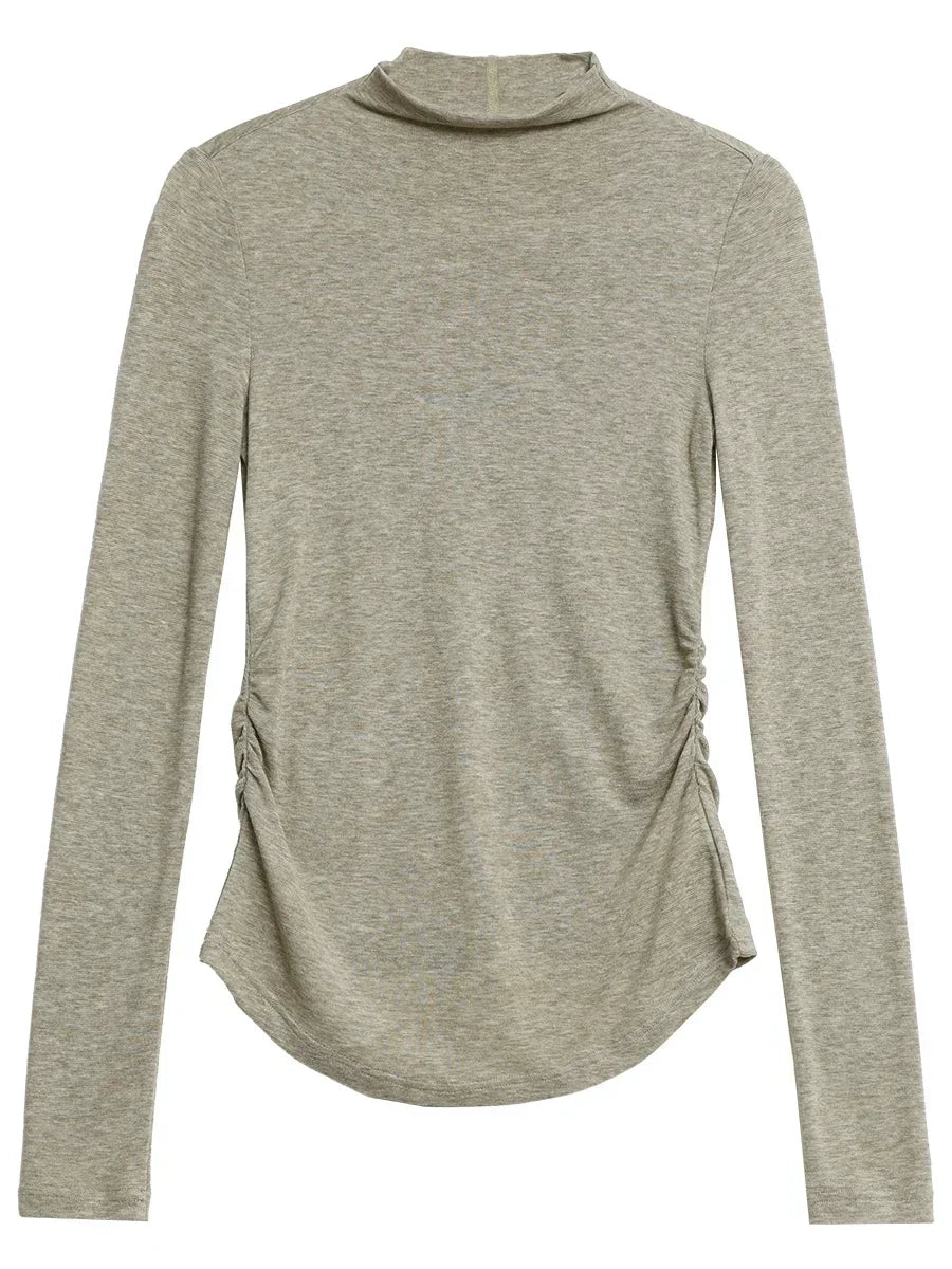 CHIC VEN Women's T-Shirts Slim New Four-color Optional Knitted Basic Female Sweater Woman Tees Spring Autumn 2025 Loran