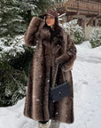 Women's Faux Fur Lapel Coat