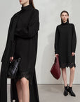 Turtleneck Knit Winter Dress for Women
