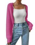 Women's Rib-Knit Cropped Cardigan Shrug