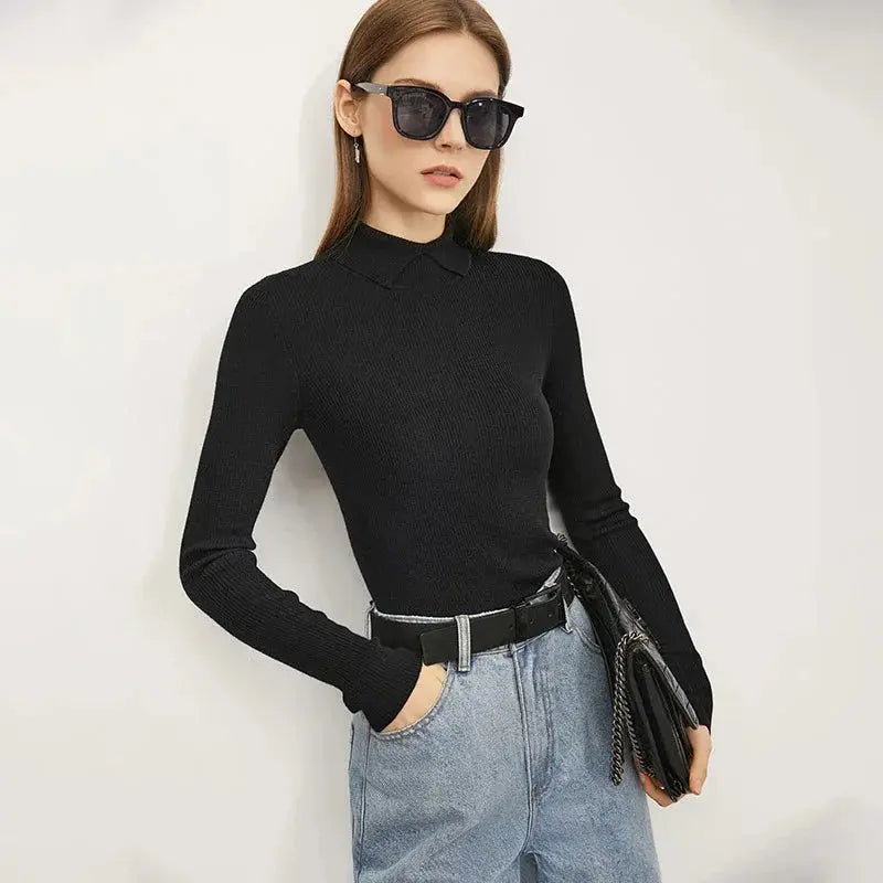 Minimalist Colorblock Knit Sweater - Loran