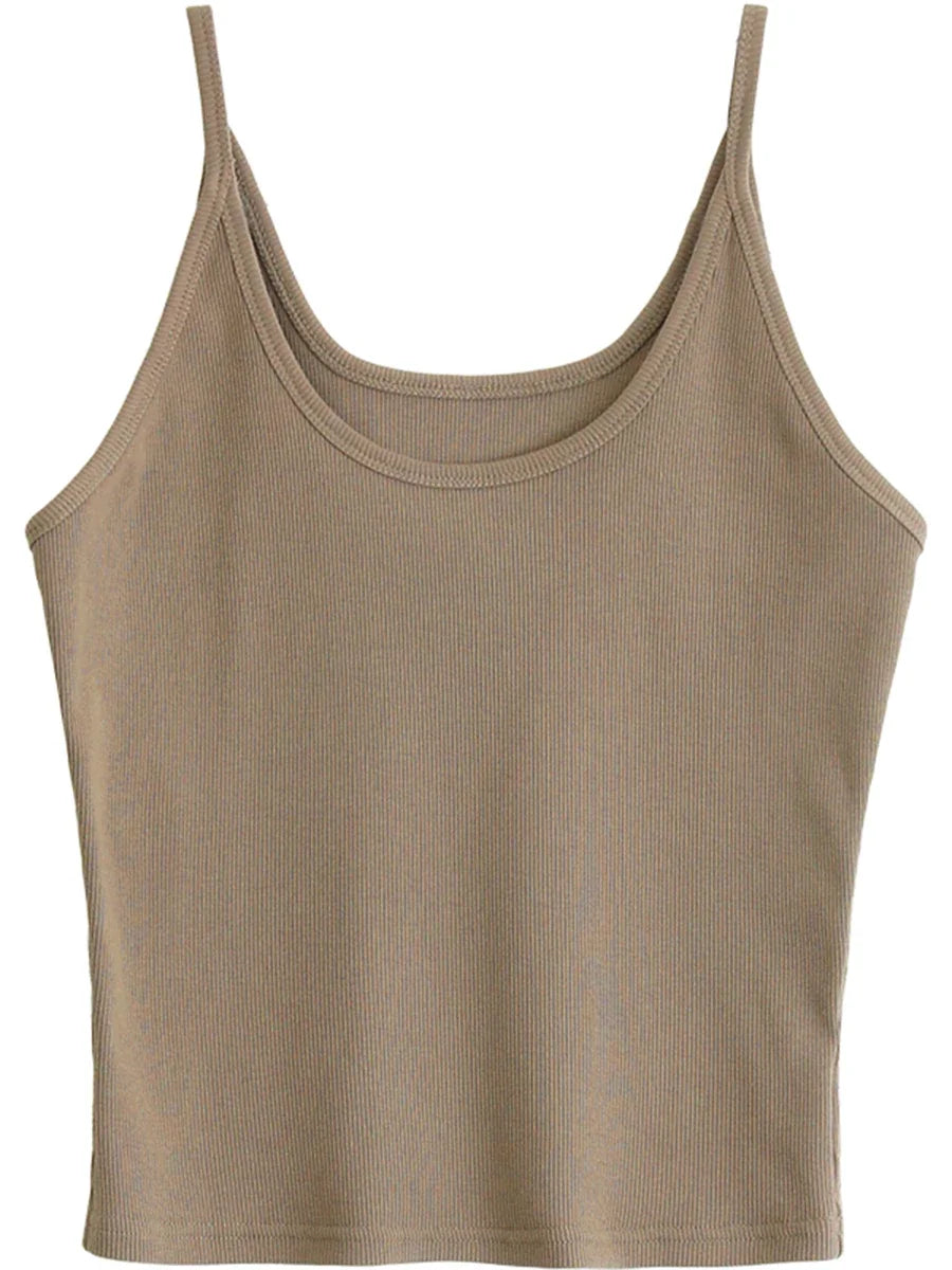 Slim Fit U-Neck Camisole Basic Summer Tank Top Loran